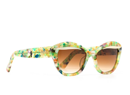 Solstice Lime Multicoloured Browline Sunglasses