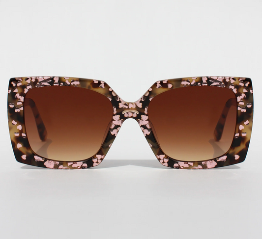 Lovetort Tortoiseshell & Glitter Square Sunglasses