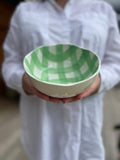 Small Green Gingham Bowl
