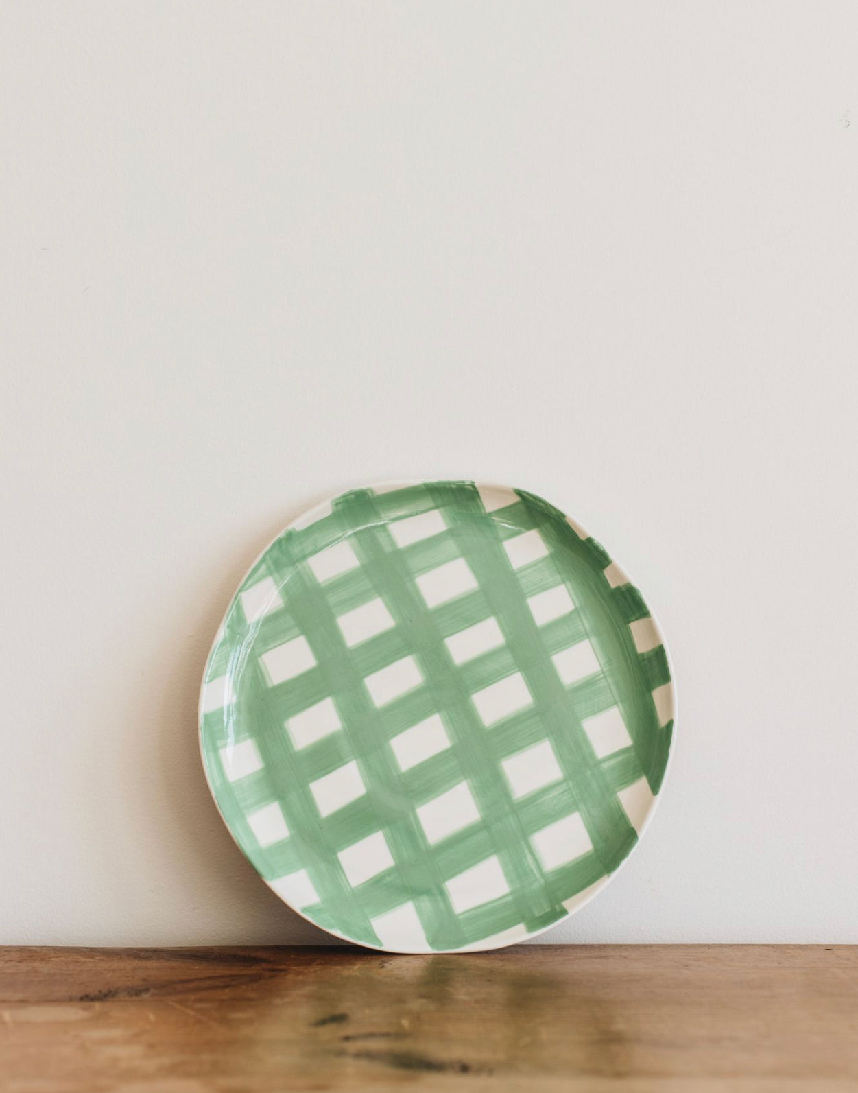 Mint Green Gingham Dinner Plate - 4 Pack